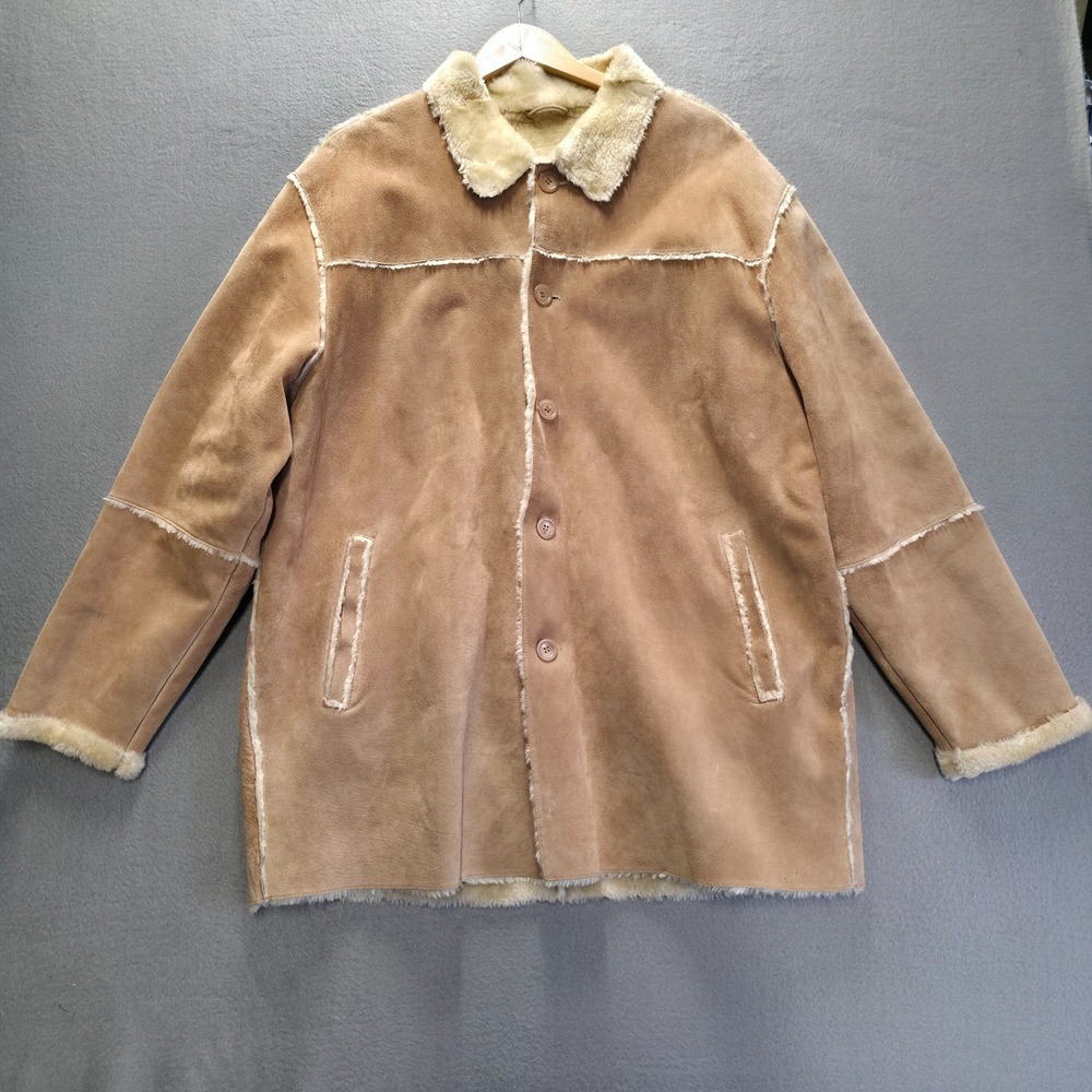 Vintage Leather Limited Men's Leather Button Up Coat‎ Size XL